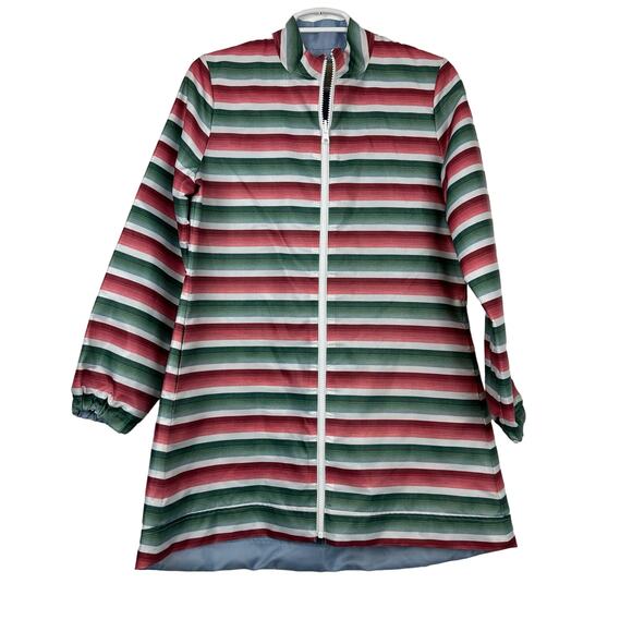 Byrdie Golf Social Wear Long Striped Full Zip Jacket Small - Picture 1 of 9
